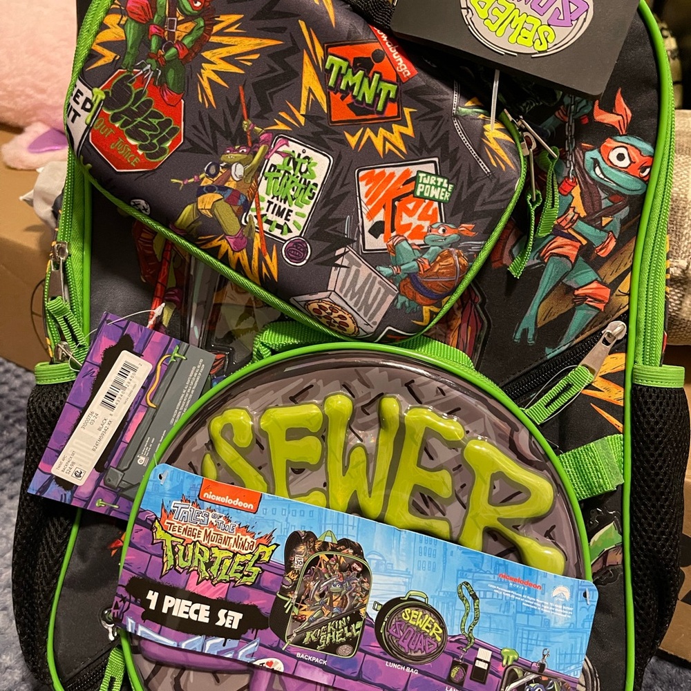 Nickelodeon TMNT Kids Backpack Set - Green and Black